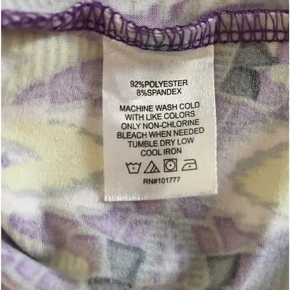 Soybu | Geometric Print Women's Size M Medium Purple 3/4 Sleeve Crew Neck - Picture 6 of 7